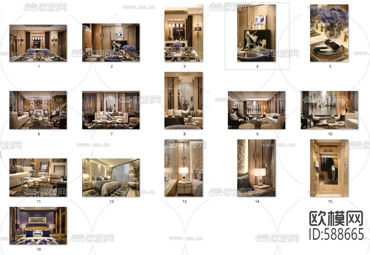 半岛别墅全套CAD施工图下载（渲染图2）