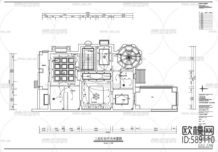 新古典別墅cad施工圖下載(渲染圖10)