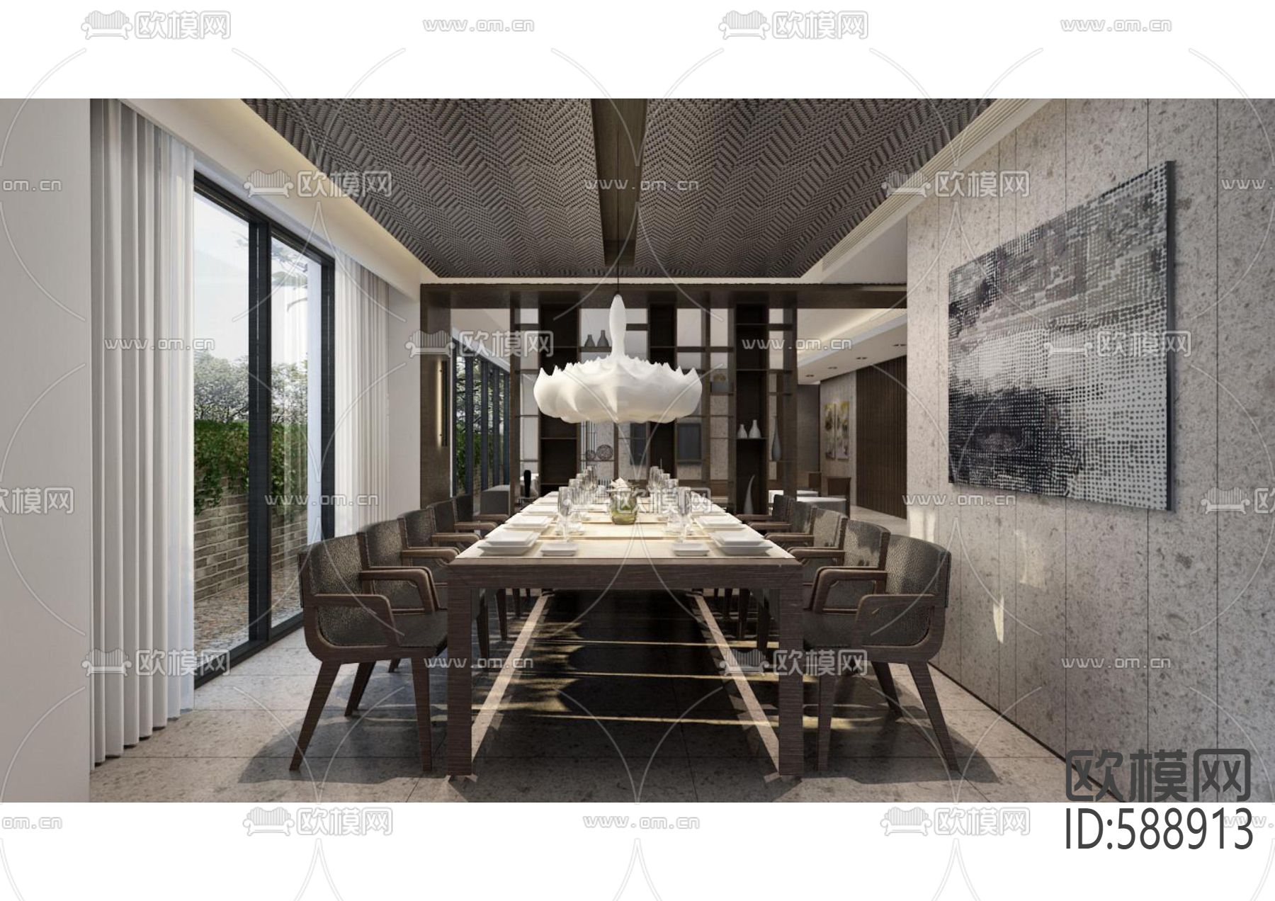 中赫万柳书院全套cad施工图下载（渲染图6）