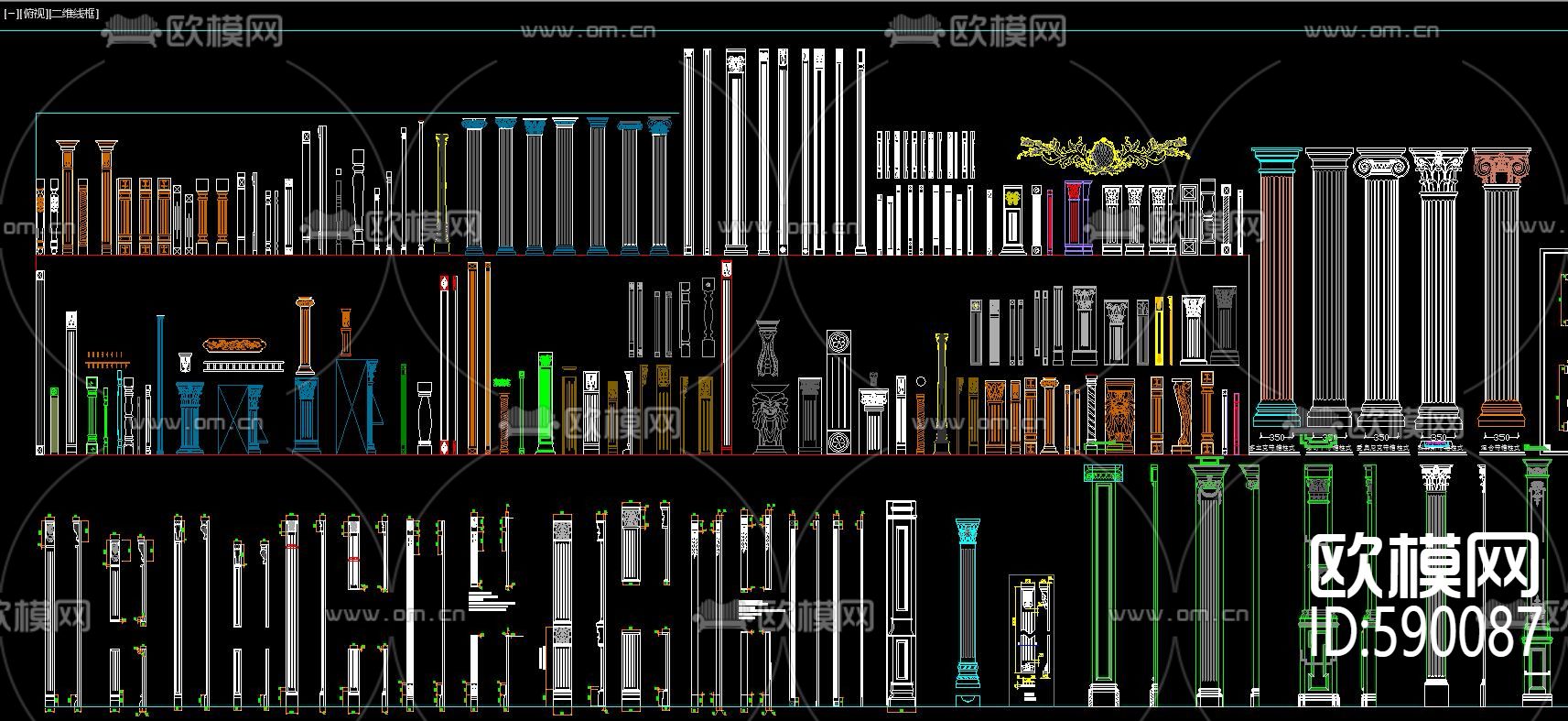 罗马柱CAD图库下载（渲染图5）