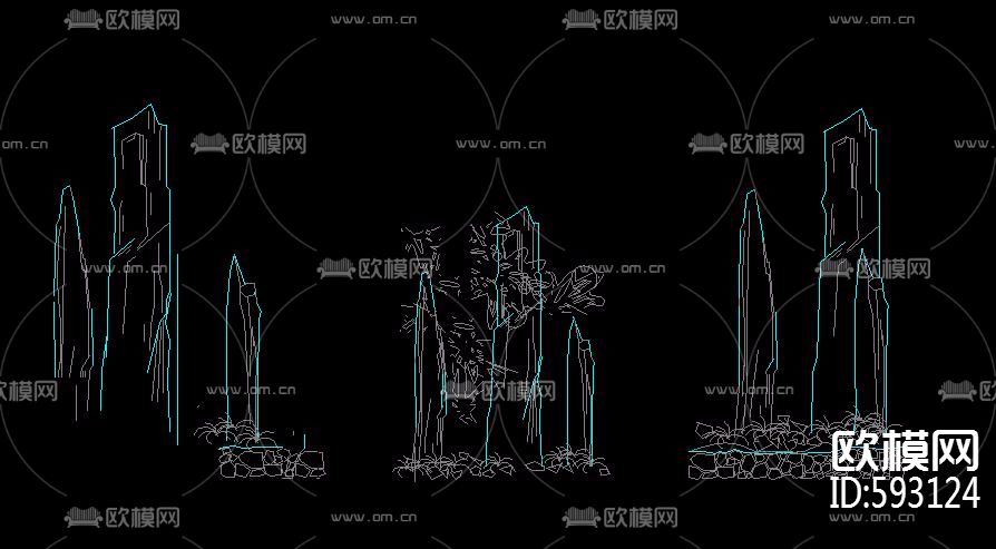 公园小景CAD图纸集合下载（渲染图3）