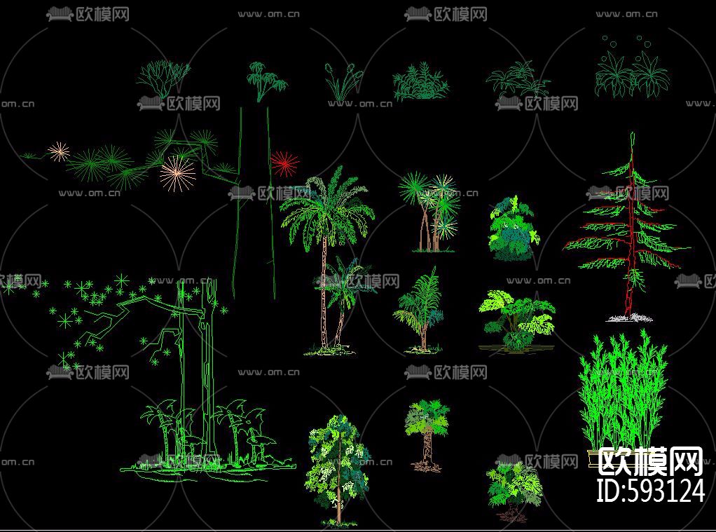 公园小景CAD图纸集合下载（渲染图6）