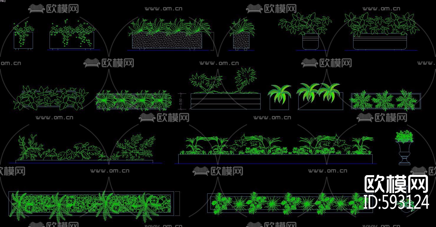 公园小景CAD图纸集合下载（渲染图11）