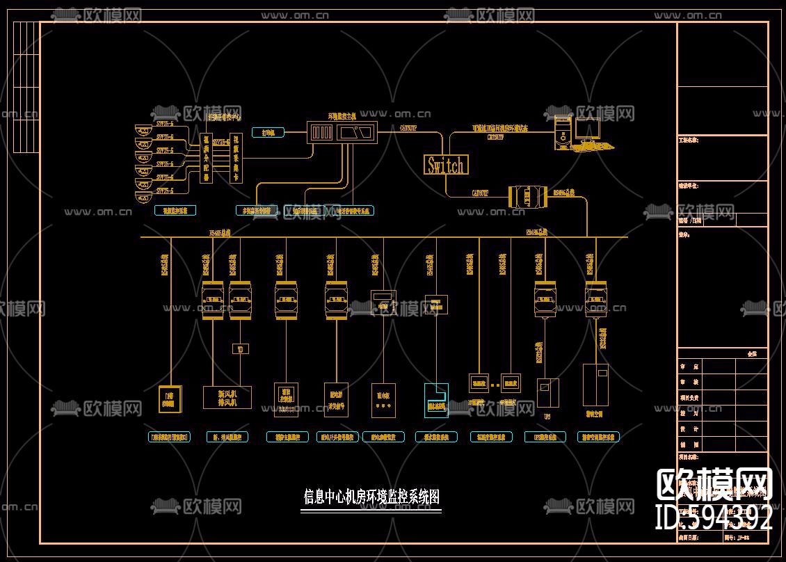 信息中心(数据中心)机房CAD全套施工图下载（渲染图6）
