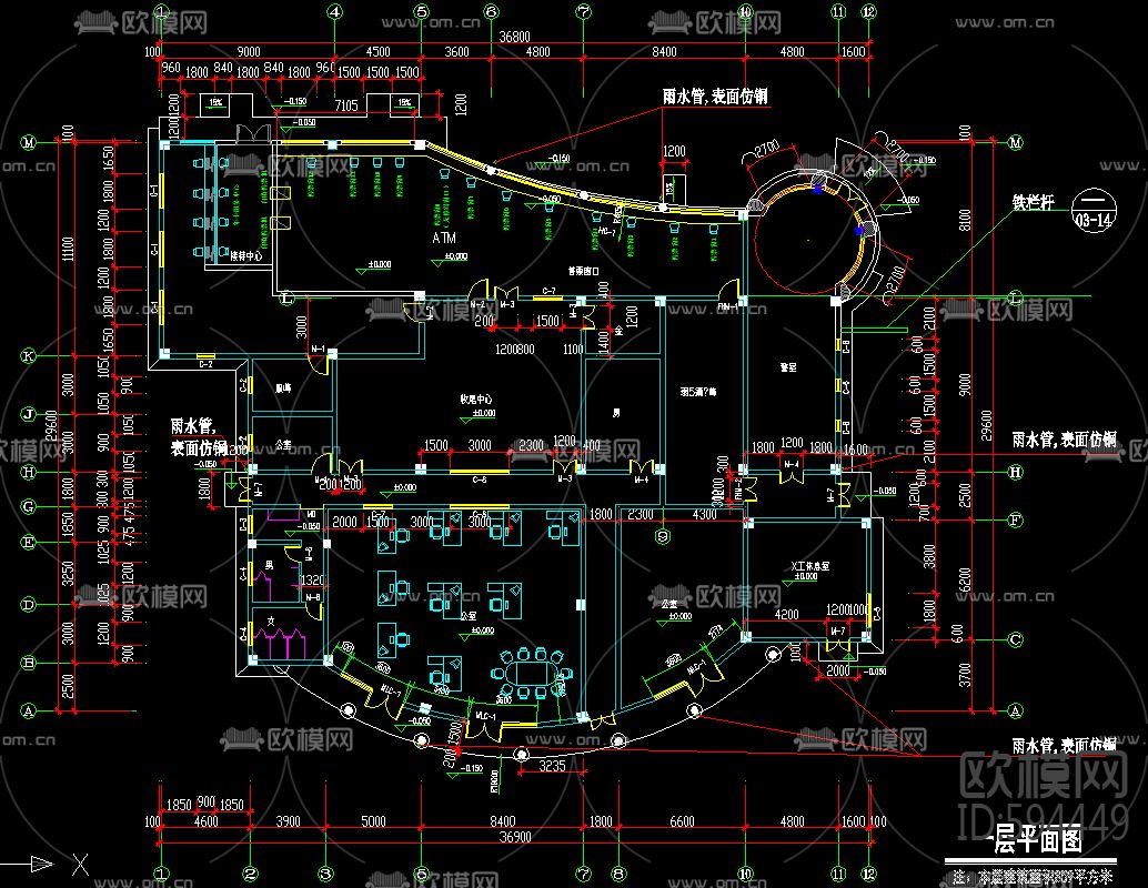主题公园外街建筑外包装施工图下载（渲染图3）