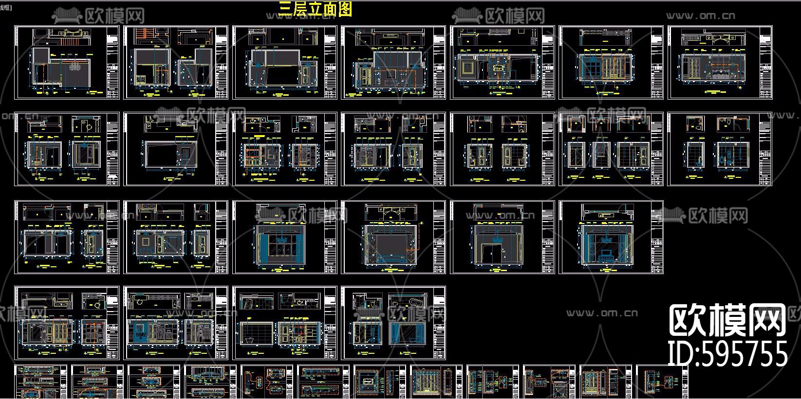 奢华欧式别墅豪宅施工图下载（渲染图2）