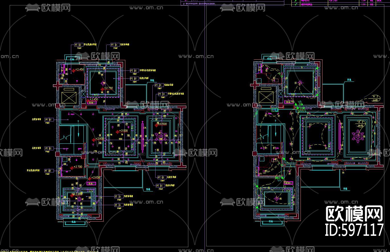 美式别墅样板间 CAD施工图&实景图下载（渲染图3）