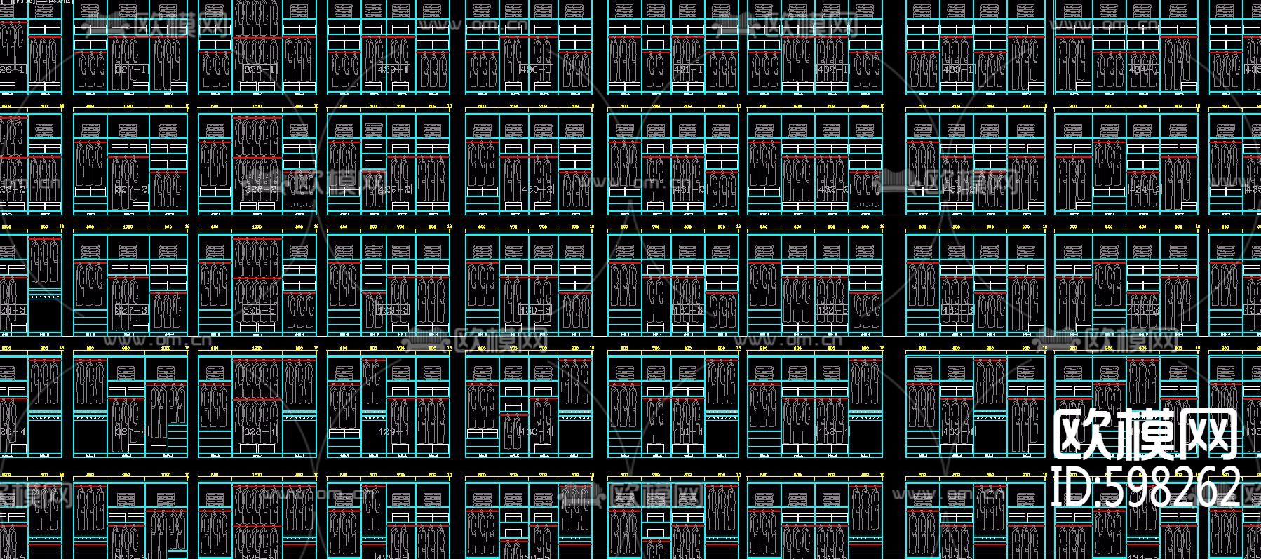 衣柜标准图纸CAD图库下载（渲染图5）