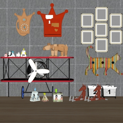  现代儿童玩具饰品摆件su模型 