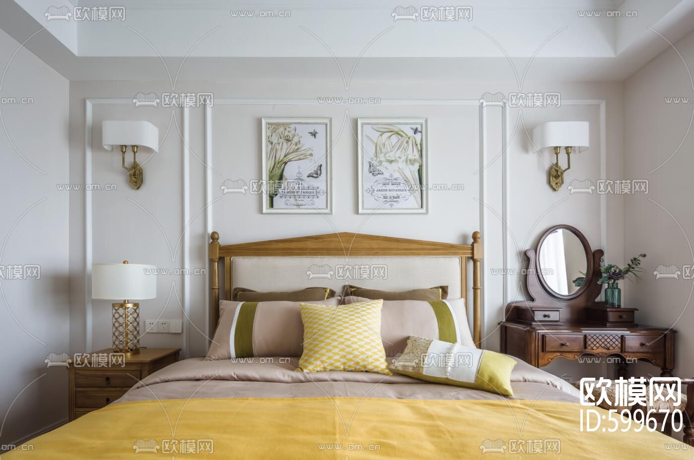 美式风格全套cad施工图下载（渲染图1）