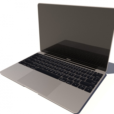  现代苹果笔记本电脑su模型 