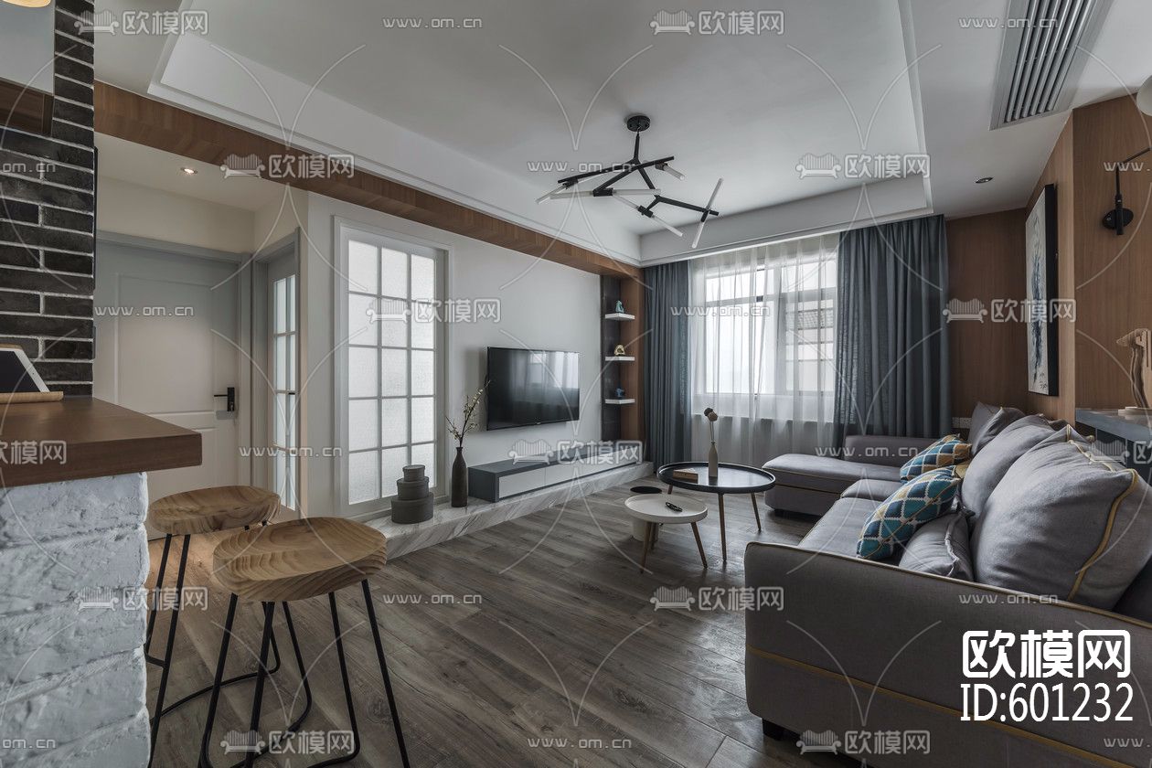 北欧-国际百纳全套施工图+实景图下载（渲染图5）