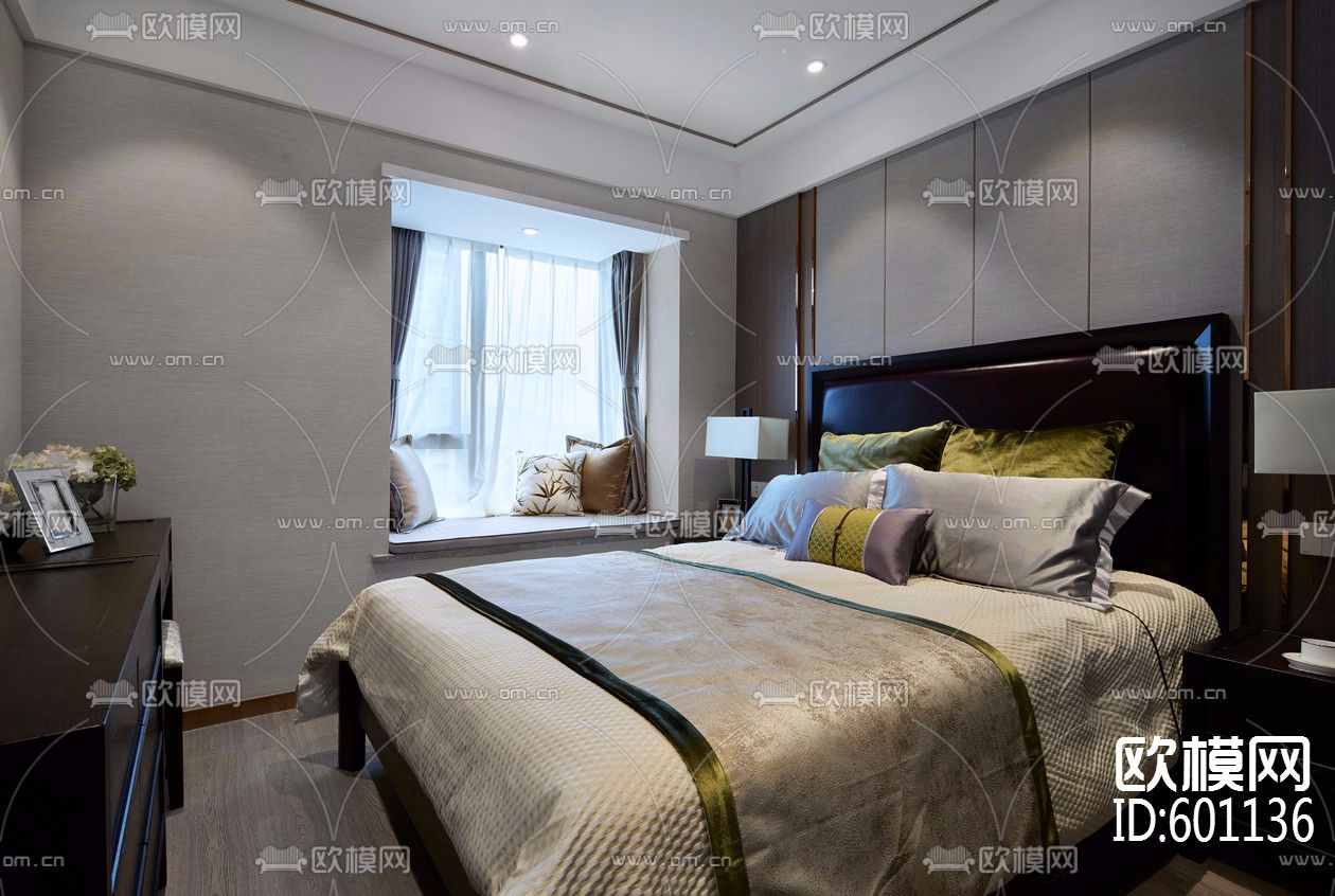 新中式-杭州 白马山庄全套施工图+实景图下载（渲染图4）