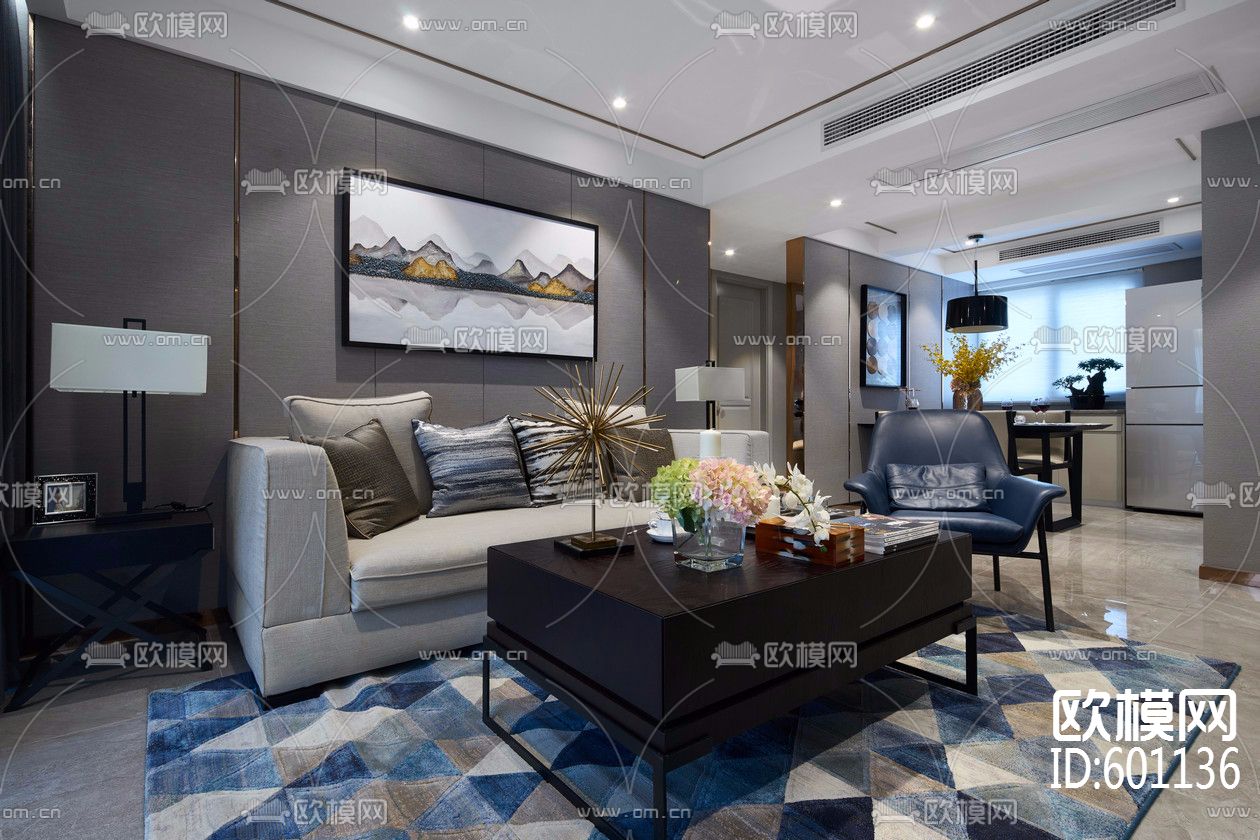 新中式-杭州 白马山庄全套施工图+实景图下载（渲染图5）