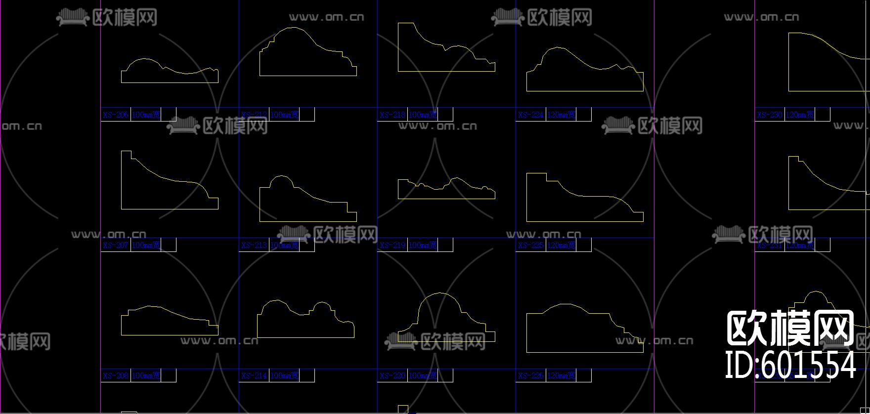 自己常用的石膏线剖面多年收集下载（渲染图1）
