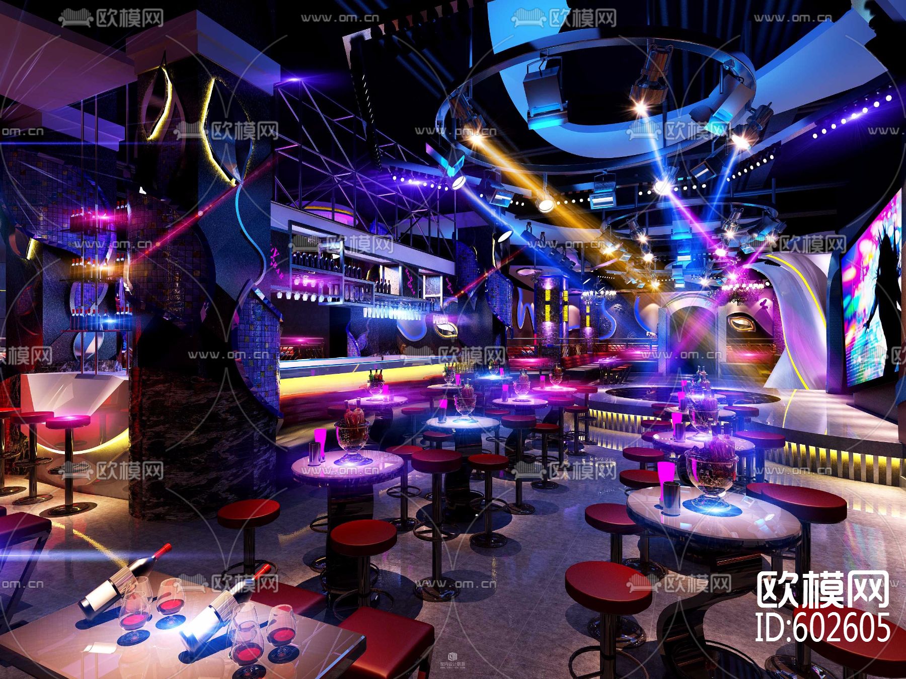 慢摇吧全套施工图+实景图+机电下载（渲染图6）