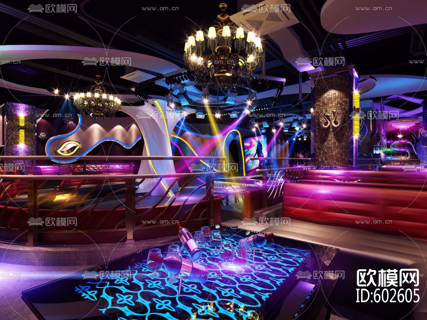 慢摇吧全套施工图+实景图+机电下载（渲染图5）