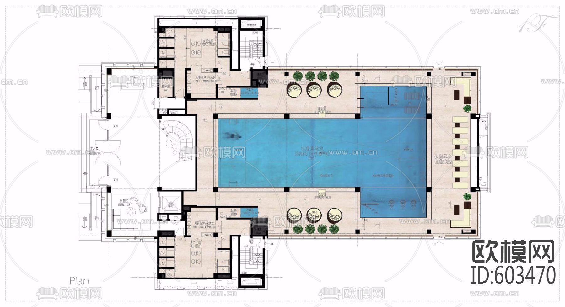 会所设计方案-翠湖天地隽荟东 +施工图CAD+物料书+实景照下载（渲染图4）