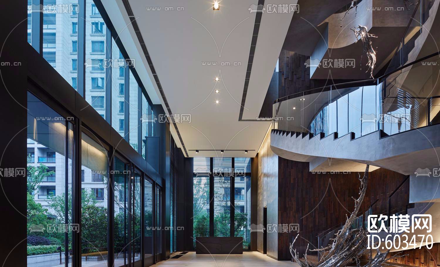 会所设计方案-翠湖天地隽荟东 +施工图CAD+物料书+实景照下载（渲染图6）