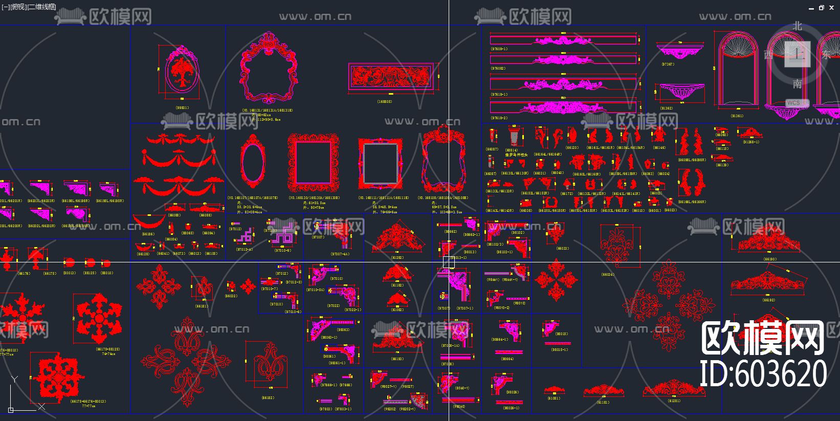 很全的欧式花线（画施工图必备）下载（渲染图1）