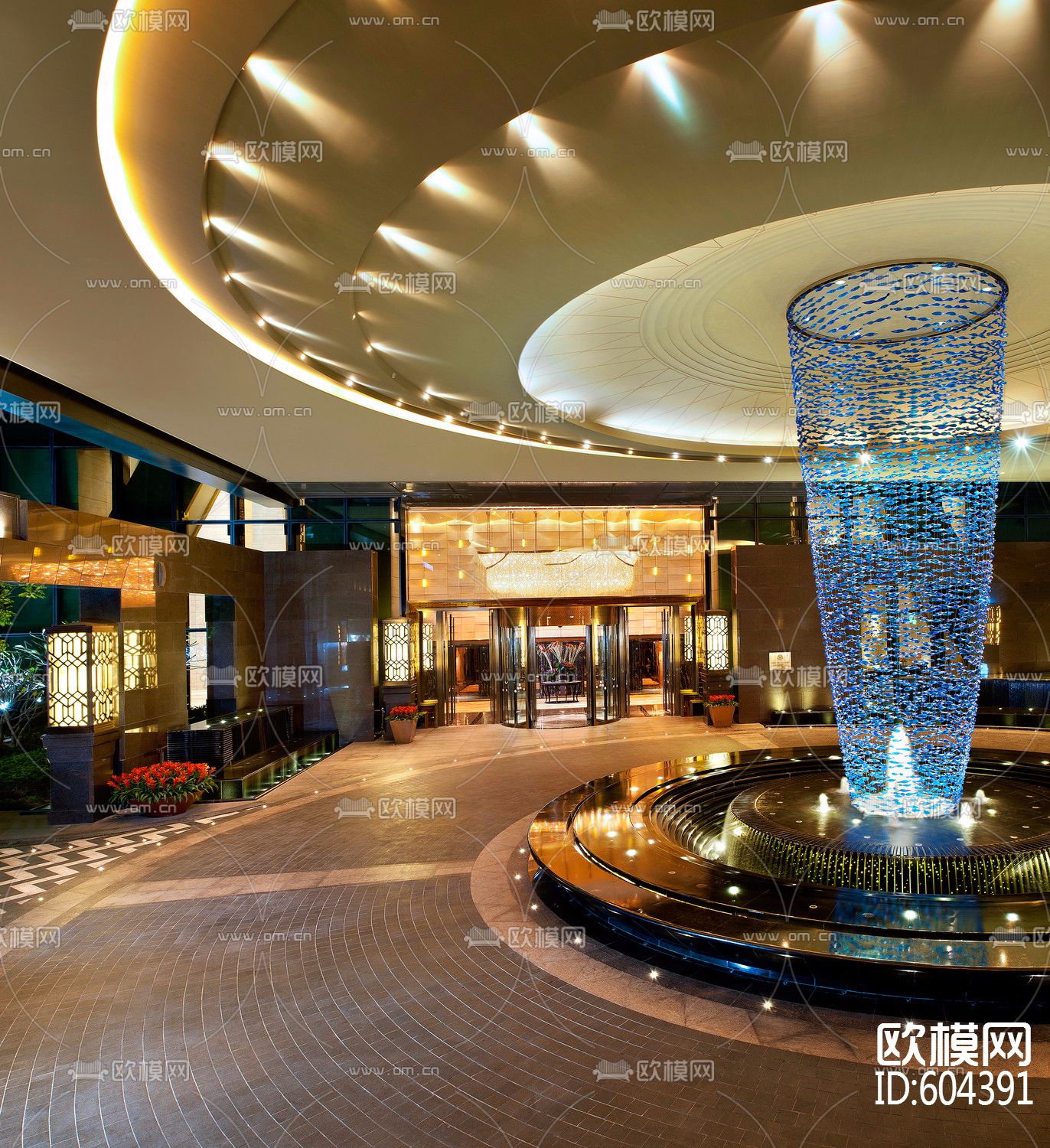 CCB-深圳瑞吉酒店  餐厅 大堂 宴会 样板间 施工图+实景图下载（渲染图6）