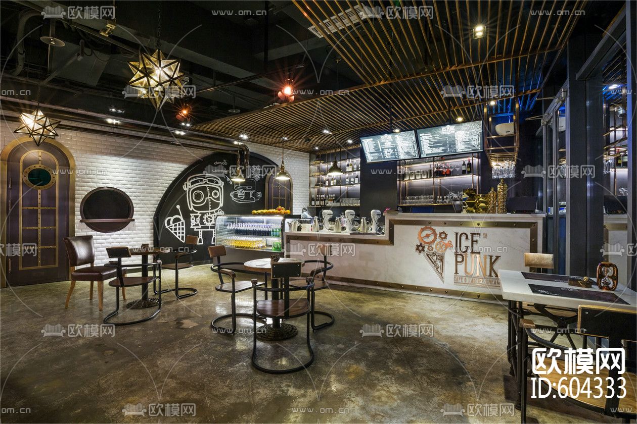 蒸汽朋克-冰淇淋店 施工图+实景图下载（渲染图5）