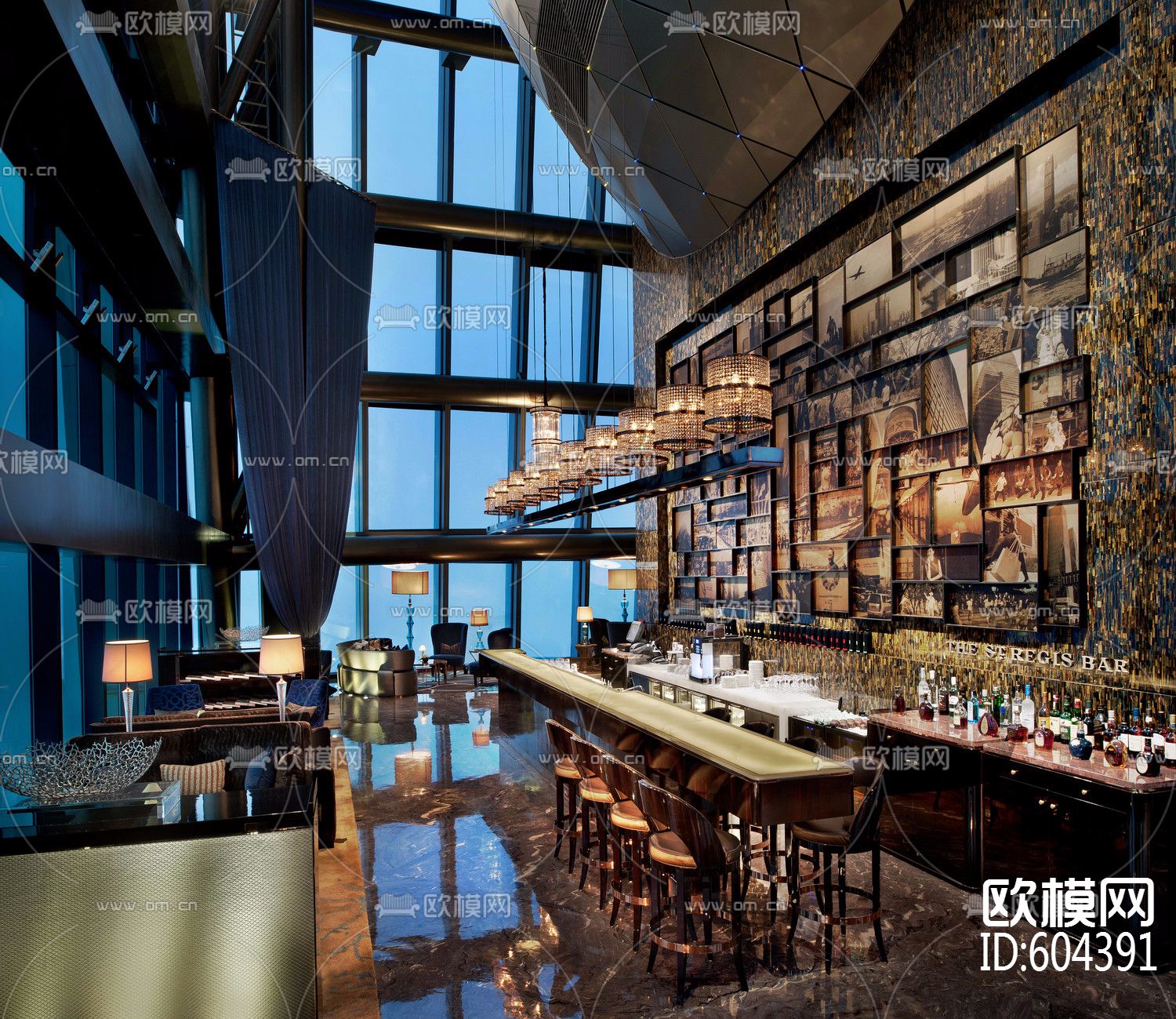 CCB-深圳瑞吉酒店  餐厅 大堂 宴会 样板间 施工图+实景图下载（渲染图5）