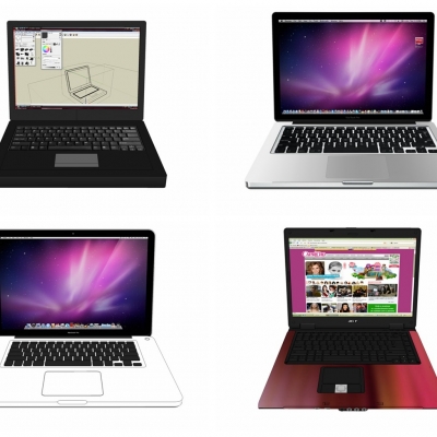  现代笔记本电脑su模型 