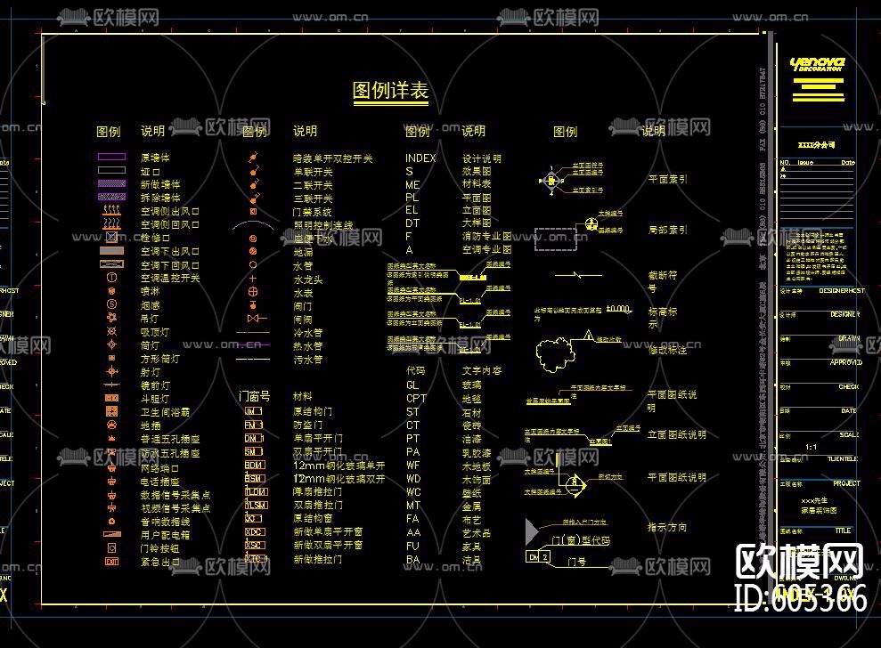 业之峰装修公司CAD图纸规范模板下载（渲染图1）