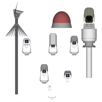  现代监控摄像头su模型 