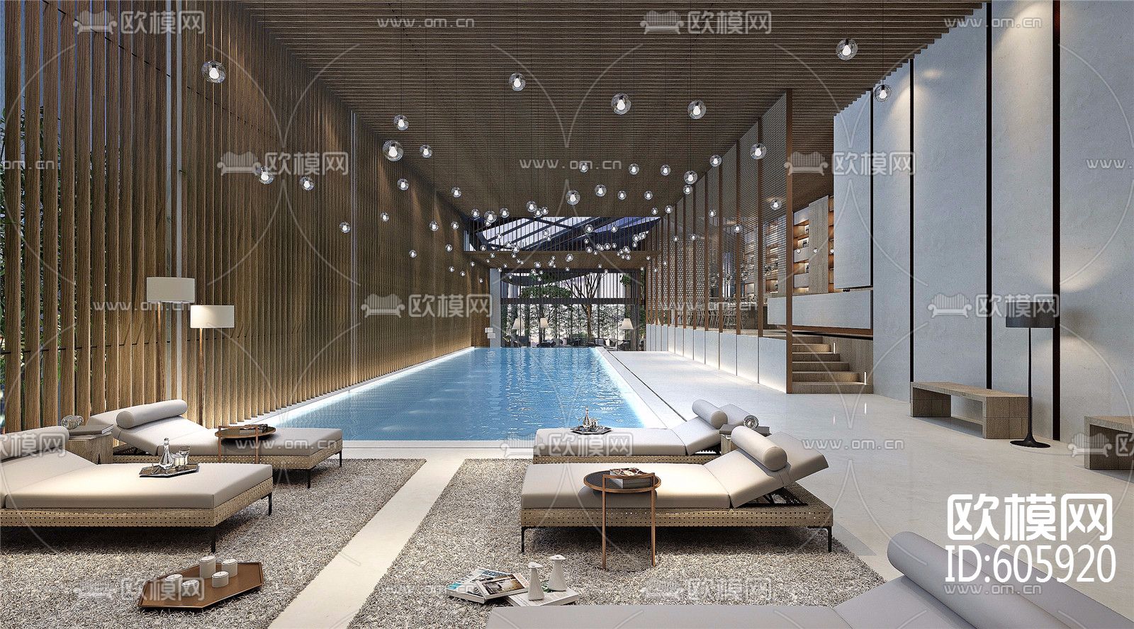 鸿荣源壹方中心企业会所CAD深化施工图全套+效果图+物料书下载（渲染图3）