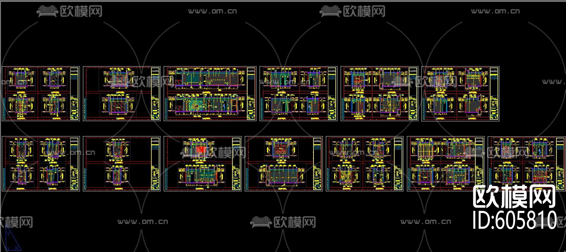 现代精装样板房全套CAD施工图+效果图下载（渲染图2）