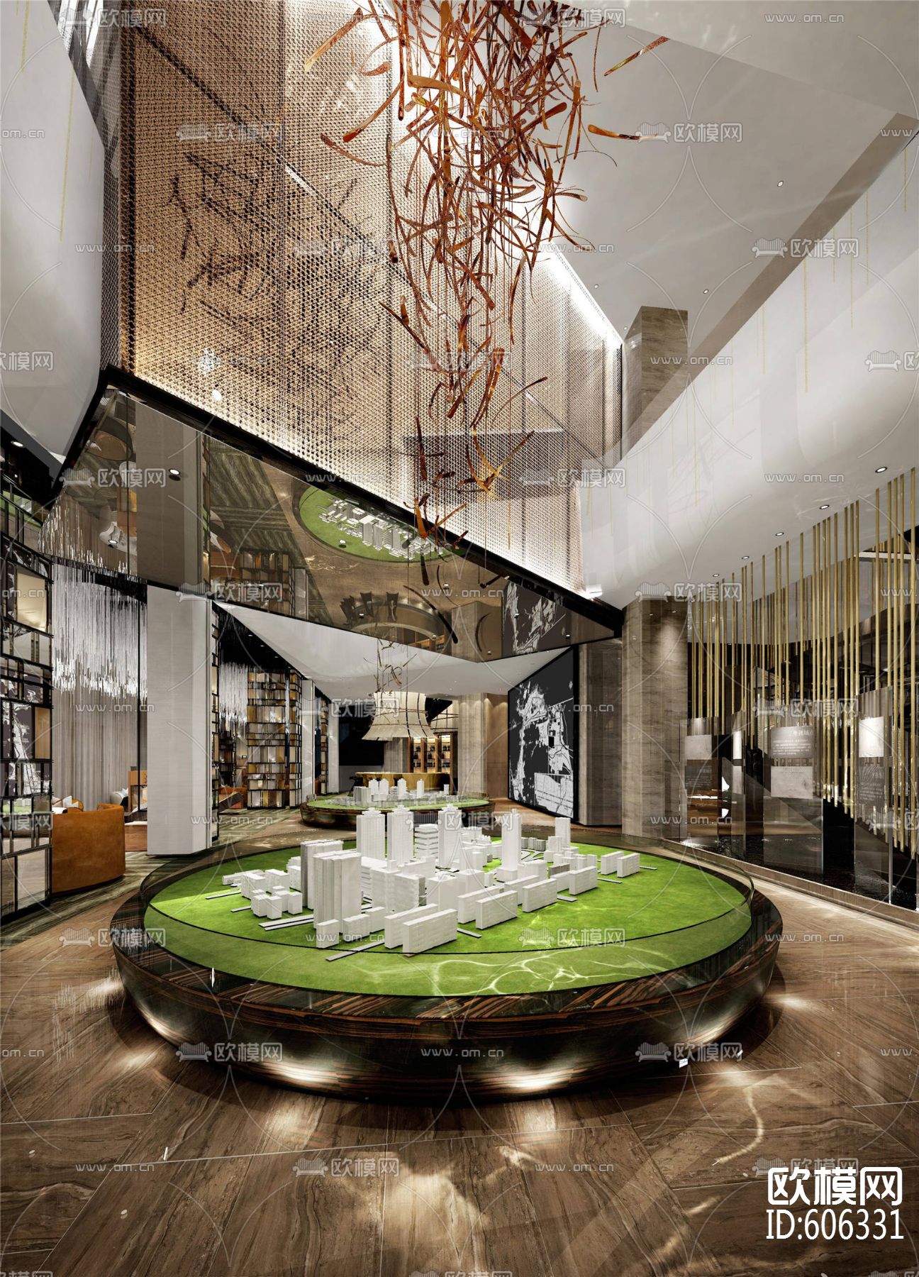 北京万科 台湖城市之光销售中心 CAD施工图+深化方案+效果图+材料表下载（渲染图4）