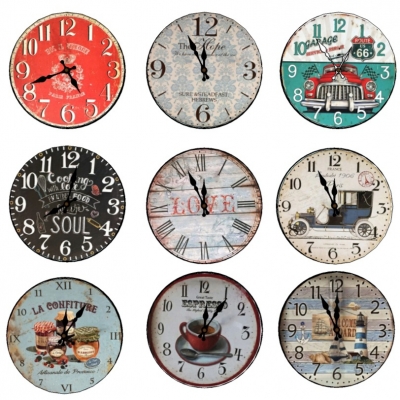  工业风墙面挂钟组合su模型 