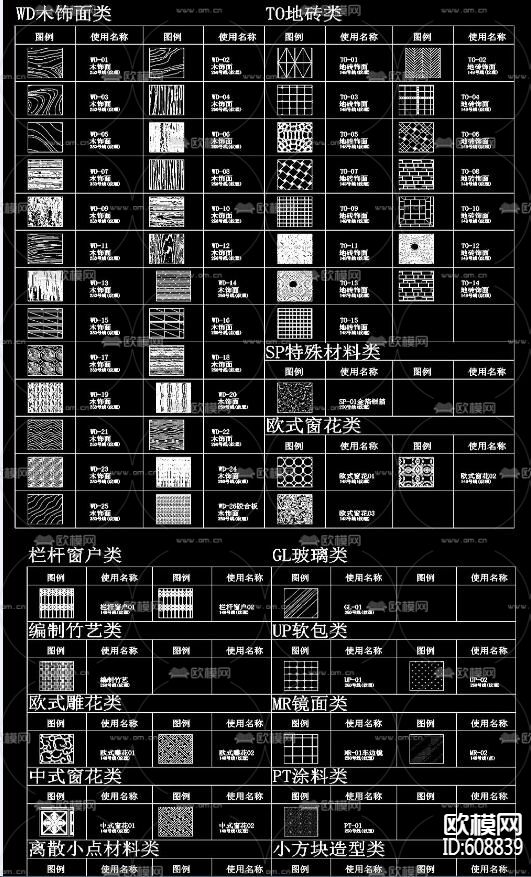3800款CAD填充图案 合集下载（渲染图1）