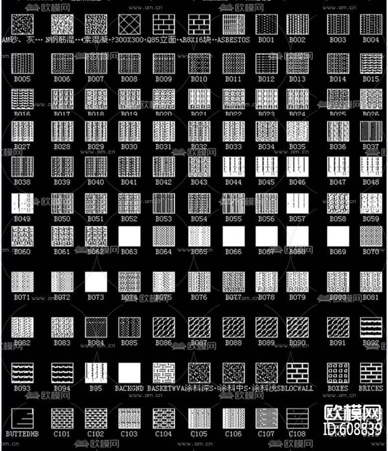 3800款CAD填充图案 合集下载（渲染图6）