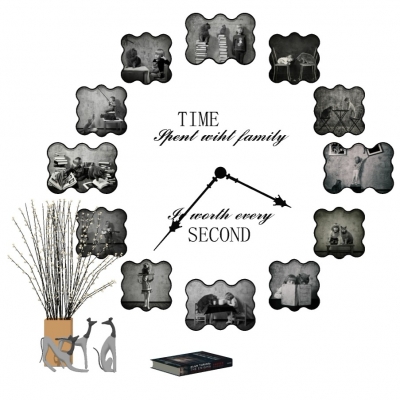  现代墙饰挂钟su模型 