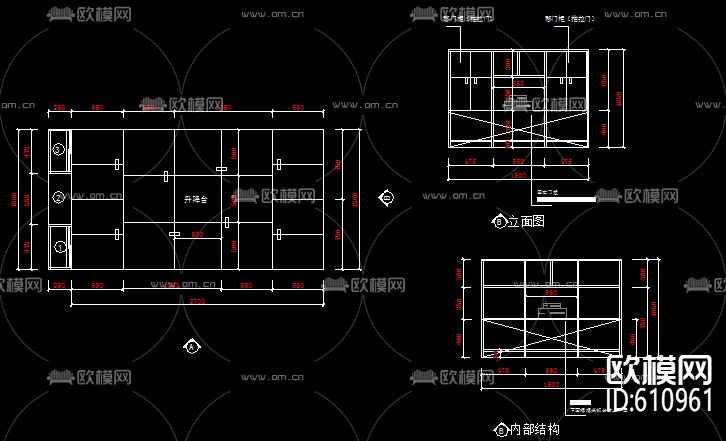 42套榻榻米结构立面图 cad图库