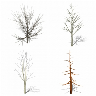  现代景观树干支su模型 