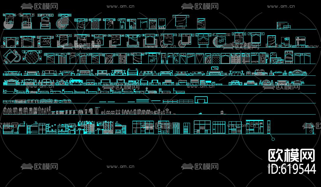 室内设计 CAD图库 大全下载（渲染图1）