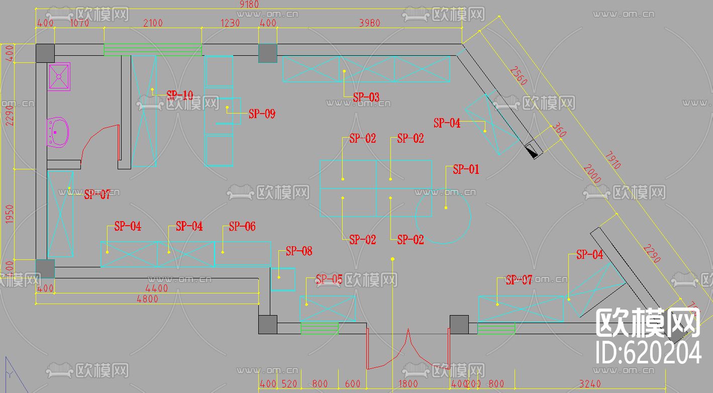 小玩具商店装修和展柜CAD施工图下载（渲染图4）