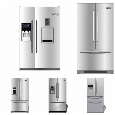  现代电冰箱组合su模型 