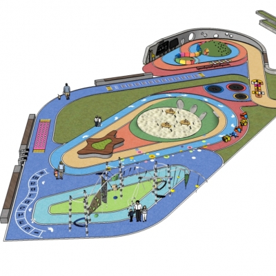  现代儿童游乐场su模型 