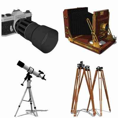  现代相机组合su模型 