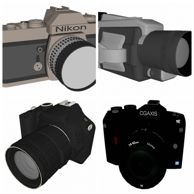  现代相机组合su模型 