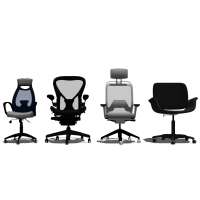  现代网布办公椅su模型 