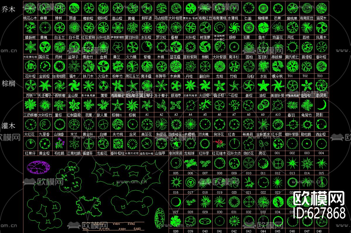 绿植 CAD图库下载