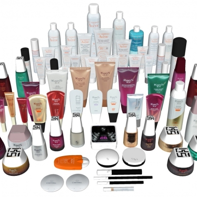  现代化妆品组合su模型 