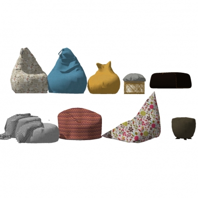  现代懒人沙发组合su模型 