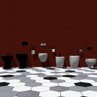  现代陶瓷坐便器su模型 